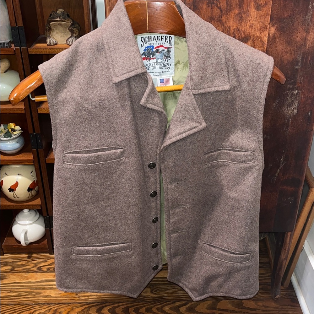 Schaefer Men's Brown Wool Vest